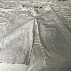 Banana Republic white high waist wide leg crop jeans